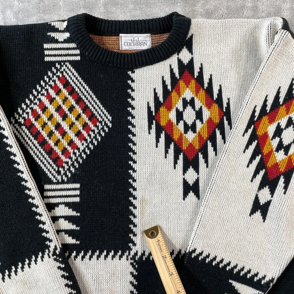 Vintage JJ Cochran Sweater Mens Large Aztec Southwestern Geometric Knit‎ - Picture 7 of 9